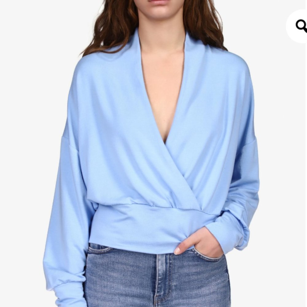 Sanctuary Surplice Pullover Top In Oasis, Size Small